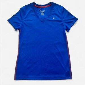 Champion Vapor Performance Royal Blue V-Neck Tee Shirt Running Workout Athletic